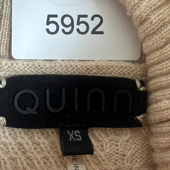 Quinn Knit Sweater Women's Size XS Turtle Neck Cream Long Sleeve Wool Cashmere - Picture 8 of 10